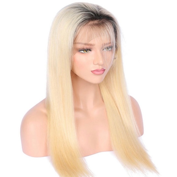 Forever blonde 613 full lace wig w/black roots 24”